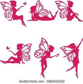 fairy silhouette, simple vector illustration