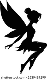 Fairy Silhouette, Fairy, Tooth Fairy, Fairies, magic-fairy design - Silhouette of a fairy. Decoration for windows, wall and interior design	
