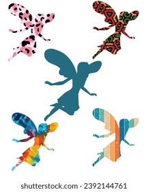fairy silhouette various vector Fairy silhouettes