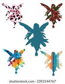 fairy silhouette various vector Fairy silhouettes