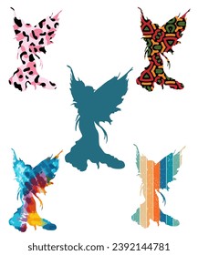 Märchensilhouette verschiedene Vektorgrafiken Fairy Silhouetten