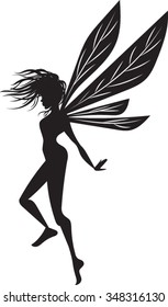 Fairy - Silhouette - Vector Illustration