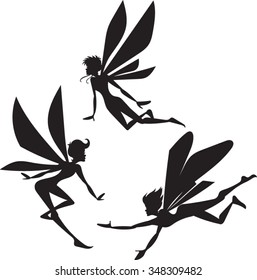 Fairy Silhouettes - Vector Illustration