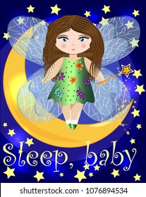 Fairy sitting on a moon