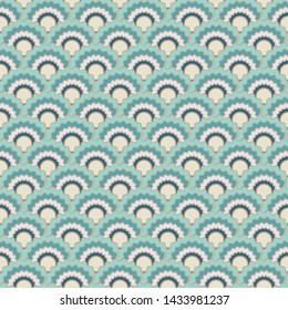 Fairy snake skin scales squama background, vector seamless fabric pattern, tiled textile print. Traditional chinese squama scales seamless arc tiles background. Fish skin pattern.