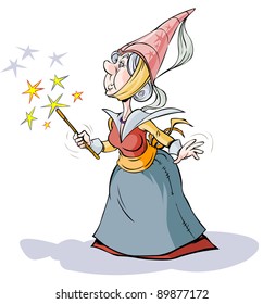 Fairy  Sorceress. Cartoon character.