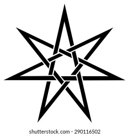 Fairy star, elven, heptagram, magical symbol, wicca