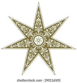 Fairy star, elven, heptagram, magical symbol, wicca