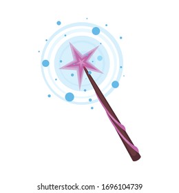 Fairy Stick With Sparkling Glow For Magic Enchantment Vector Illustration