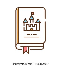 Fairy tail color line icon. ollection of fictional and magic stories for children. Pictogram for web page, mobile app, promo. UI UX GUI design element. Editable stroke.