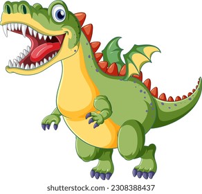 Fairy tail dinosaur cartoon character illustration