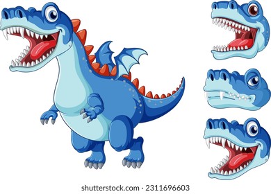 Fairy tail dinosaur cartoon character illustration