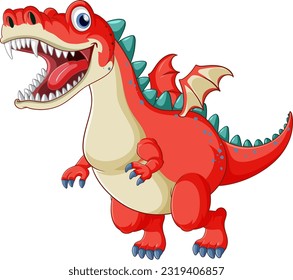 Fairy tail dinosaur cartoon character illustration