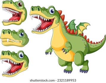 Fairy tail dinosaur cartoon character illustration