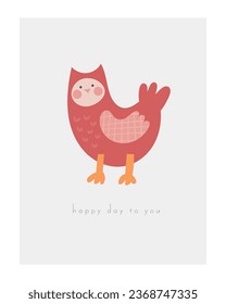 Fairy tale baby shower postcard with cute hand drawn doodle magic bird. Magical cover, page, template, banner, poster, print with nature elements. Mythology enchanted background for kids