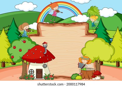 Fairy tale banner template illustration