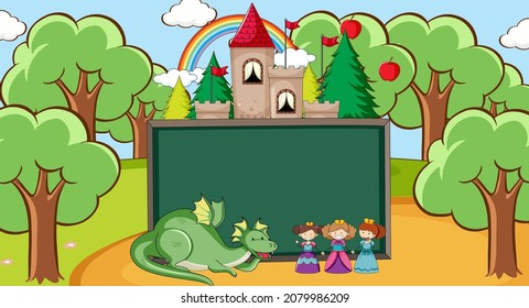 Fairy tale banner template illustration