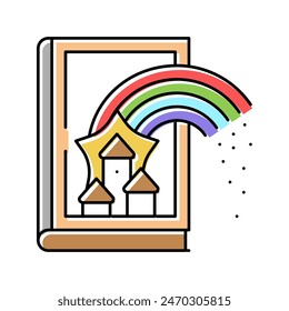 fairy tale book color icon vector. fairy tale book sign. isolated symbol illustration