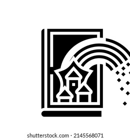 fairy tale book glyph icon vector. fairy tale book sign. isolated contour symbol black illustration