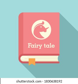 Fairy tale book icon. Flat illustration of fairy tale book vector icon for web design