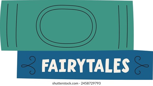 Fairy Tale Books Stack Vector Illustration