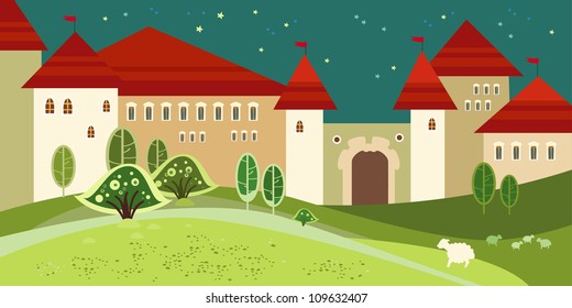  Fairy tale castle background