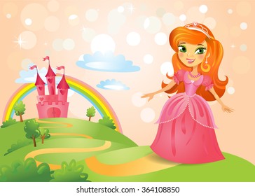 Fairy Tale castle and Beautiful princess