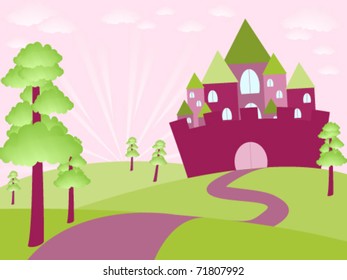 Fairy tale castle on the hill