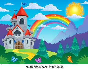Fairy tale castle theme image 4 - eps10 vector illustration.