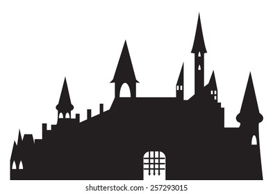Fairy tale castle vector silouette
