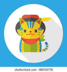 fairy tale cat flat icon