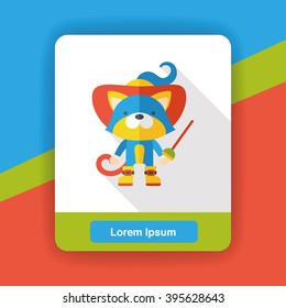 fairy tale cat flat icon