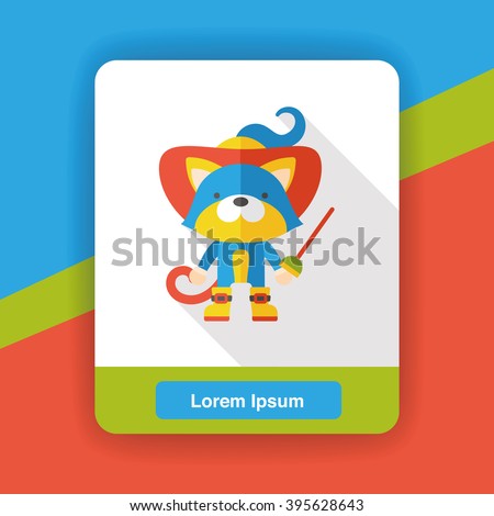 fairy tale cat flat icon