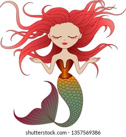 Fairy tale character. Mermaid. Vector.