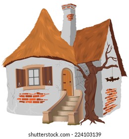 Fairy Tale Cottage - Illustration, Vector