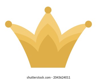 Fairy tale crown isolated on white background. Vector fantasy king or queen accessory. Sovereign authority symbol. Medieval fairytale royal jewelry icon. Cartoon magic object
