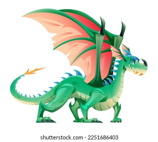 Fairy tale dragon character vector illustration