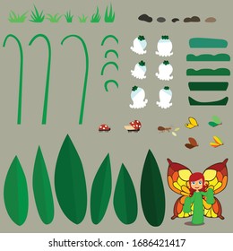 Fairy Tale, fair with wings and flower assets