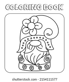 fairy tale forest gnome coloring page