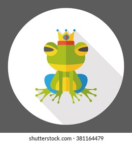 fairy tale frog flat icon