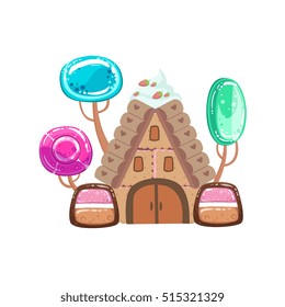 Fairy Tale House With Candy Trees Fantasy Candy  Sweet Landscape Element