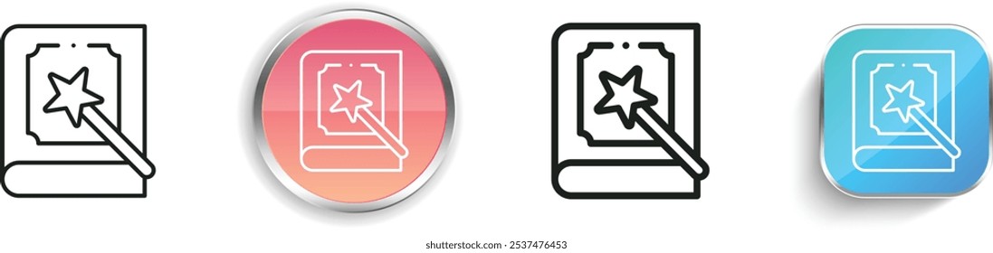 fairy tale icon. Thin Linear, Regular and Button Style Design Isolated On White Background