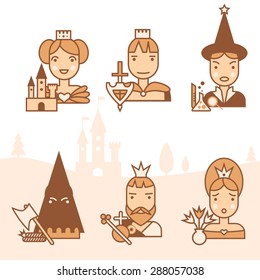 Fairy tale icons set.