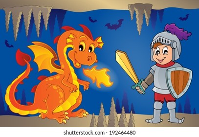 Fairy tale image with dragon 6 - eps10 vector illustration.