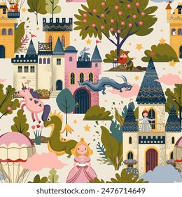 Fairy Tale Kingdom Pattern vector