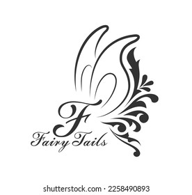 Fairy tale logo in black and white colour