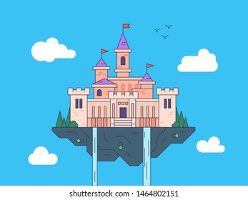 Fairy tale magic castle vector