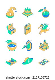 Fairy Tale And Magic - Modern Isometric Vector Icon Set