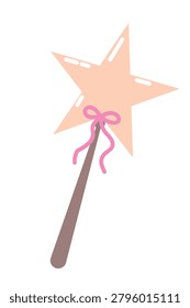 Fairy Tale Magic Wand Cartoon Icon for Princess and Fantasy Themes