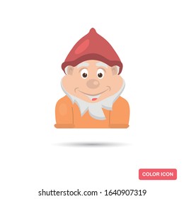 Fairy tale nice gnom color flat icon for web and mobile design